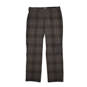 NIKE GOLF $80 Dri-Fit Tour Performance Gray Plaid Flat Front Pant Men's 34